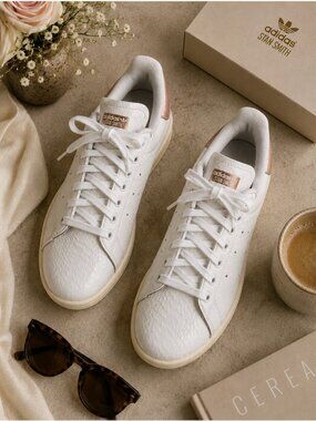 Adidas Stan Smith Snakeskin Texture Rose Gold Sneakers Women’s 8